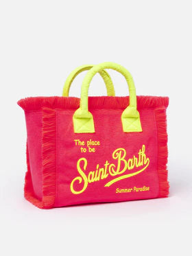 Borsa Colette in spugna fucsia con logo Saint Barth