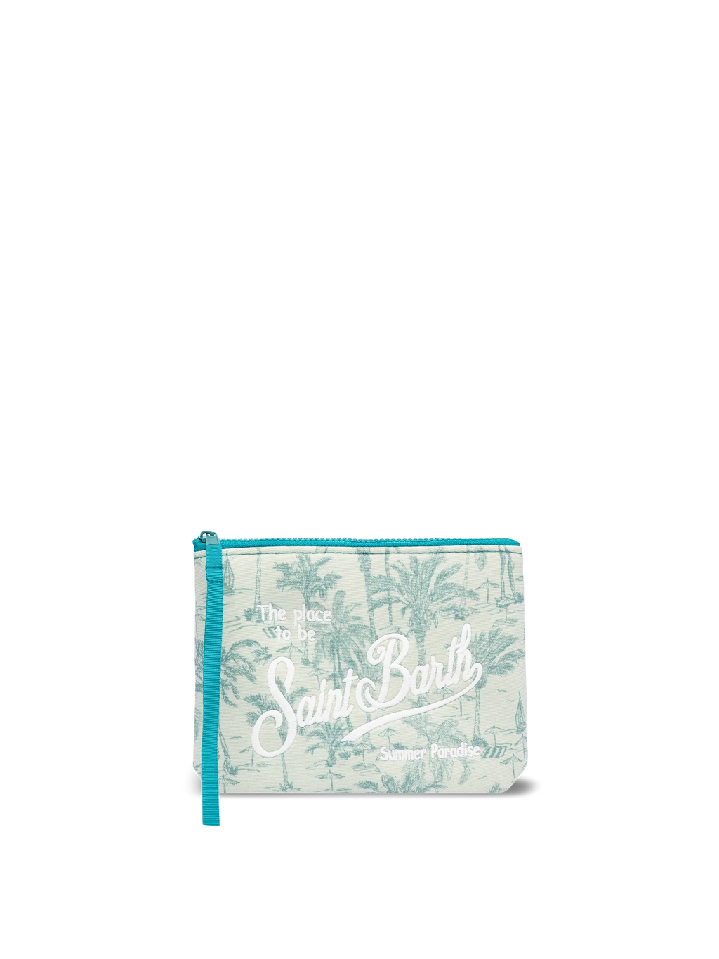 Pochette Aline in lurex con stampa toile de jouy