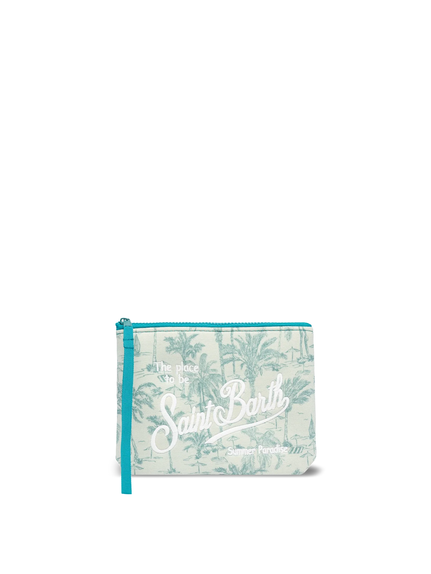 Pochette Aline in lurex con stampa toile de jouy