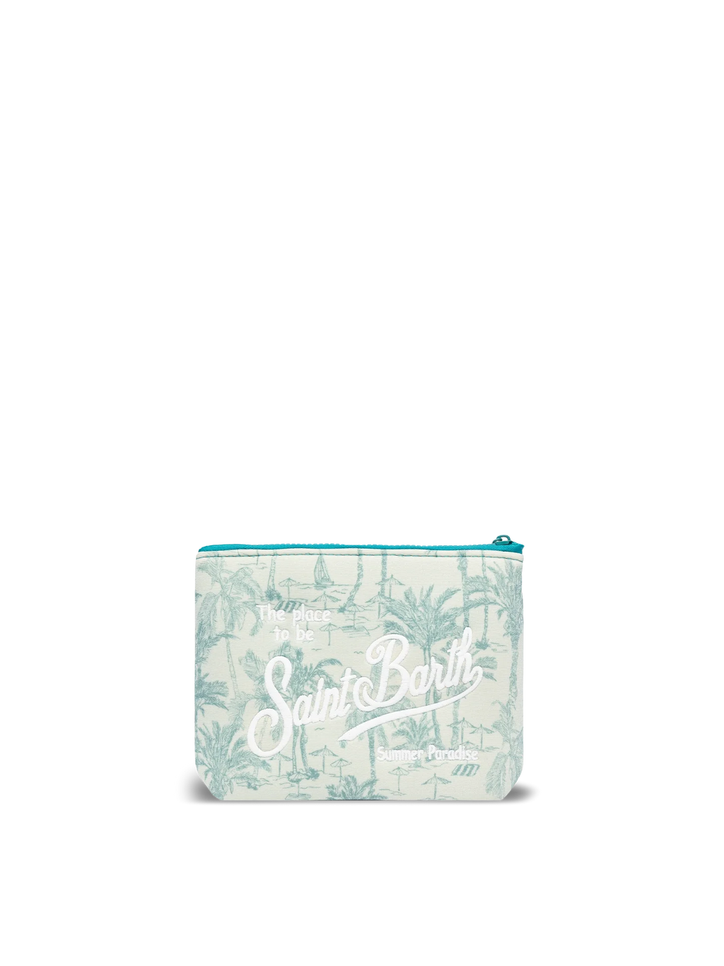 Pochette Aline in lurex con stampa toile de jouy