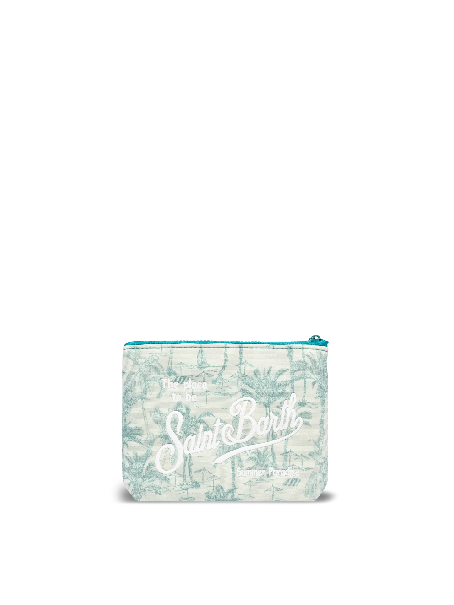 Pochette Aline in lurex con stampa toile de jouy