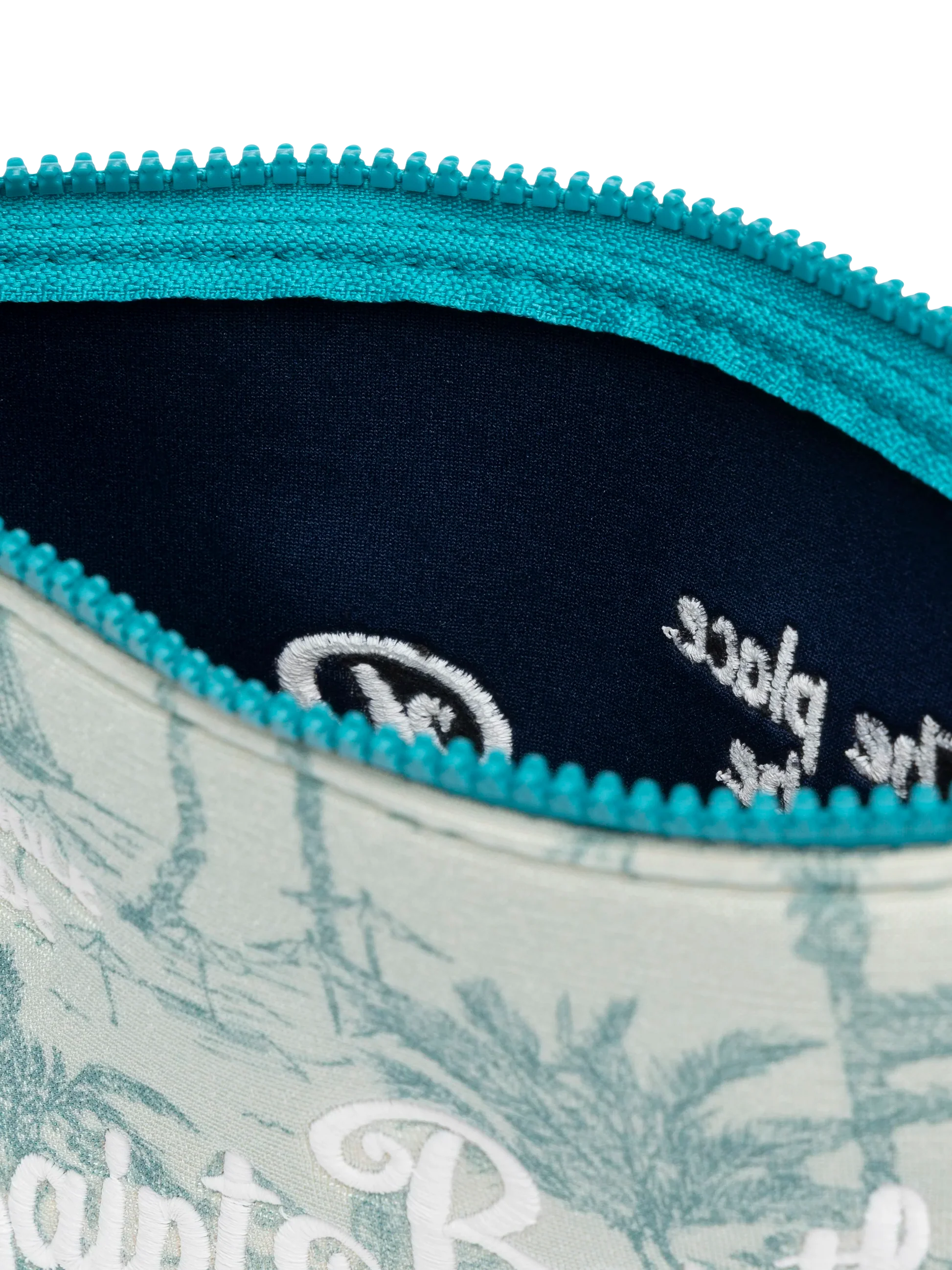 Pochette Aline in lurex con stampa toile de jouy
