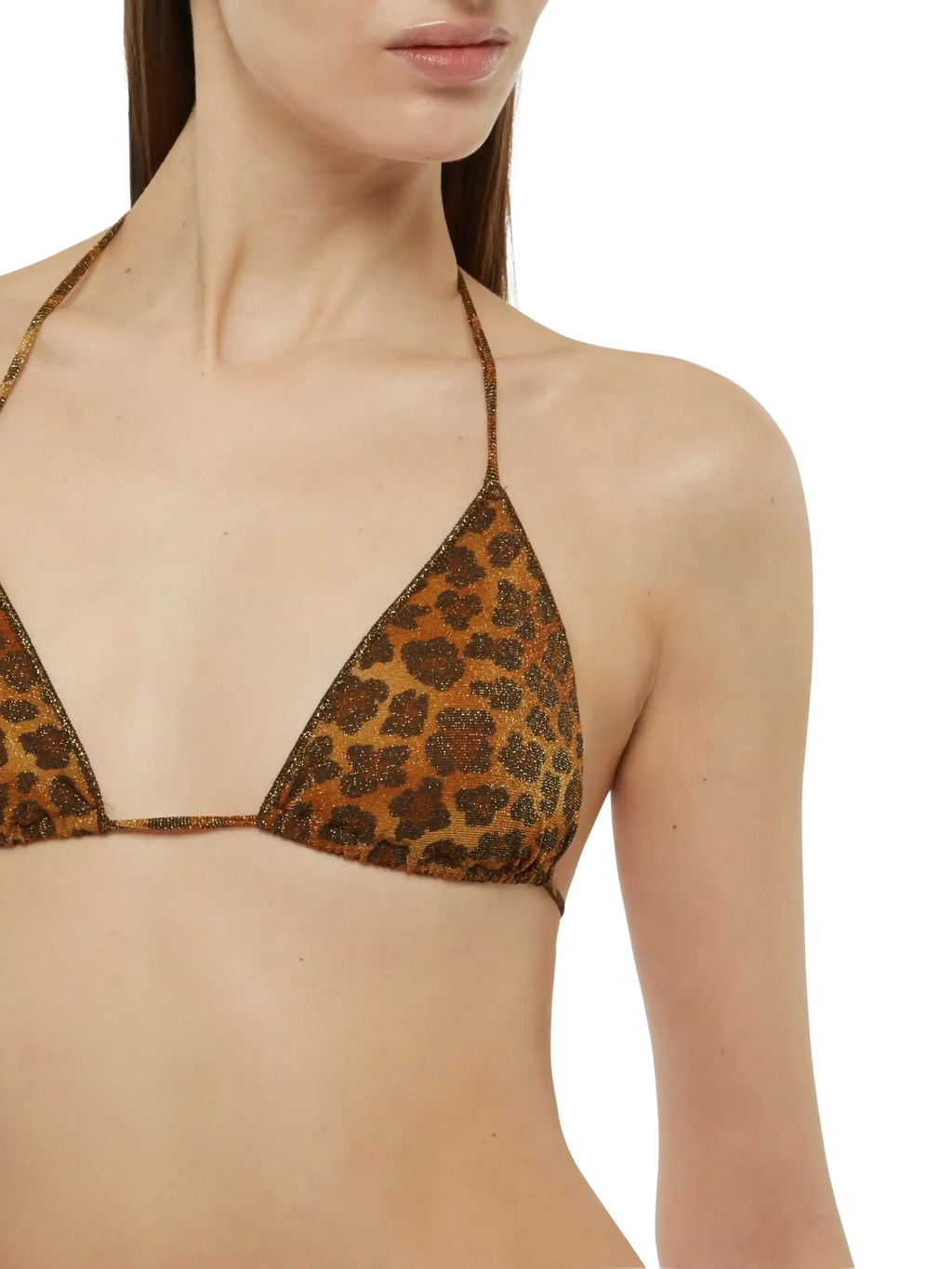 Bikini classico in lurex Leah Marielle con stampa animalier