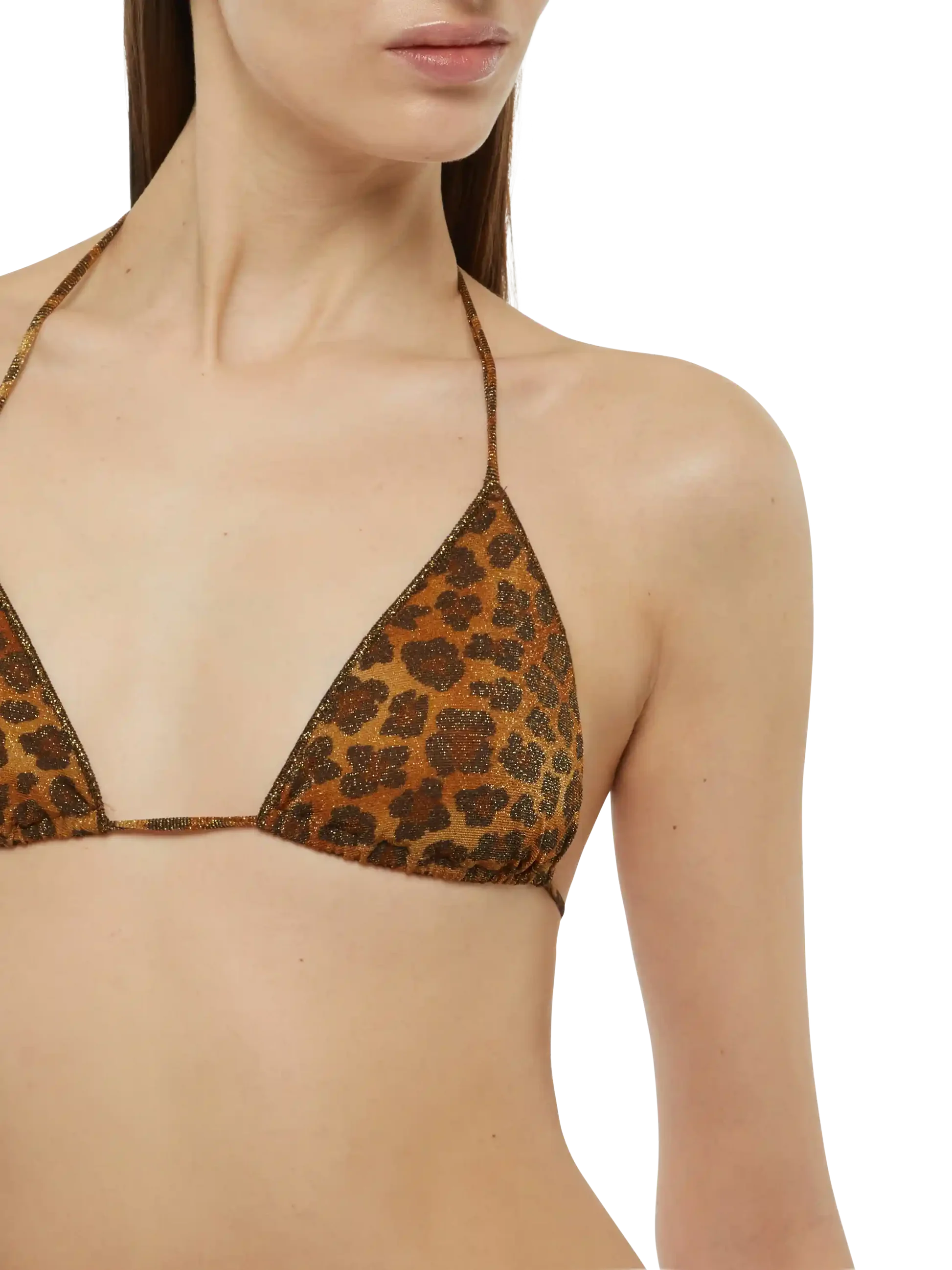 Bikini classico in lurex Leah Marielle con stampa animalier