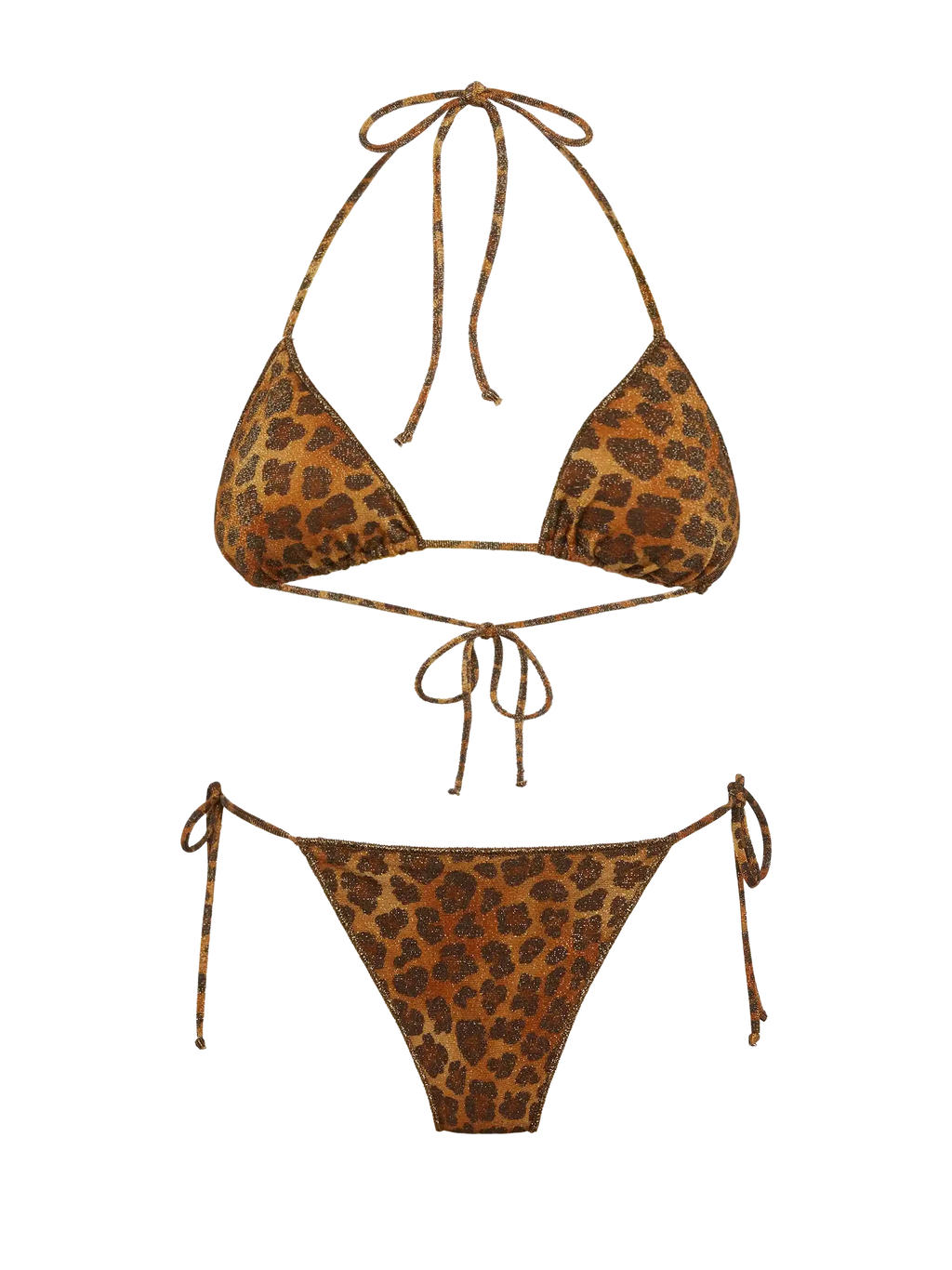 Bikini classico in lurex Leah Marielle con stampa animalier