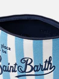Pochette Aline L in spugna a righe in rilievo